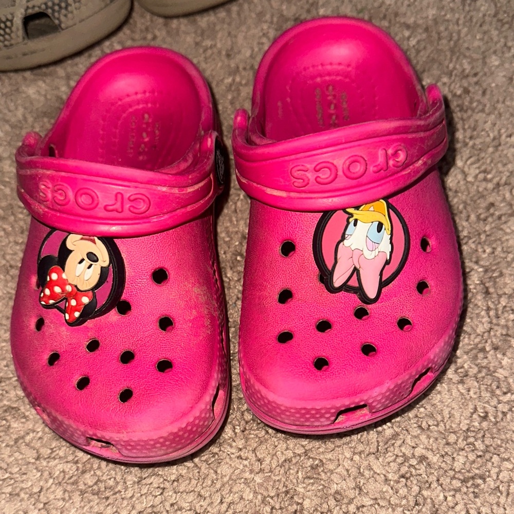 CROCS Kids Pink Cartoon Clogs